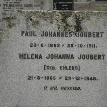 JOUBERT Paul Johannes 1862-1911 &amp; Helena Johanna nee EHLERS 1865-1948