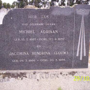 KOCK Michiel Adriaan, de 1885-1957 &amp; Jacomina Hendrina LOUW 1886-1956