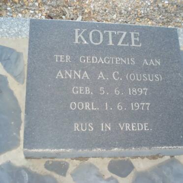 KOTZE Anna A.C. 1897-1977