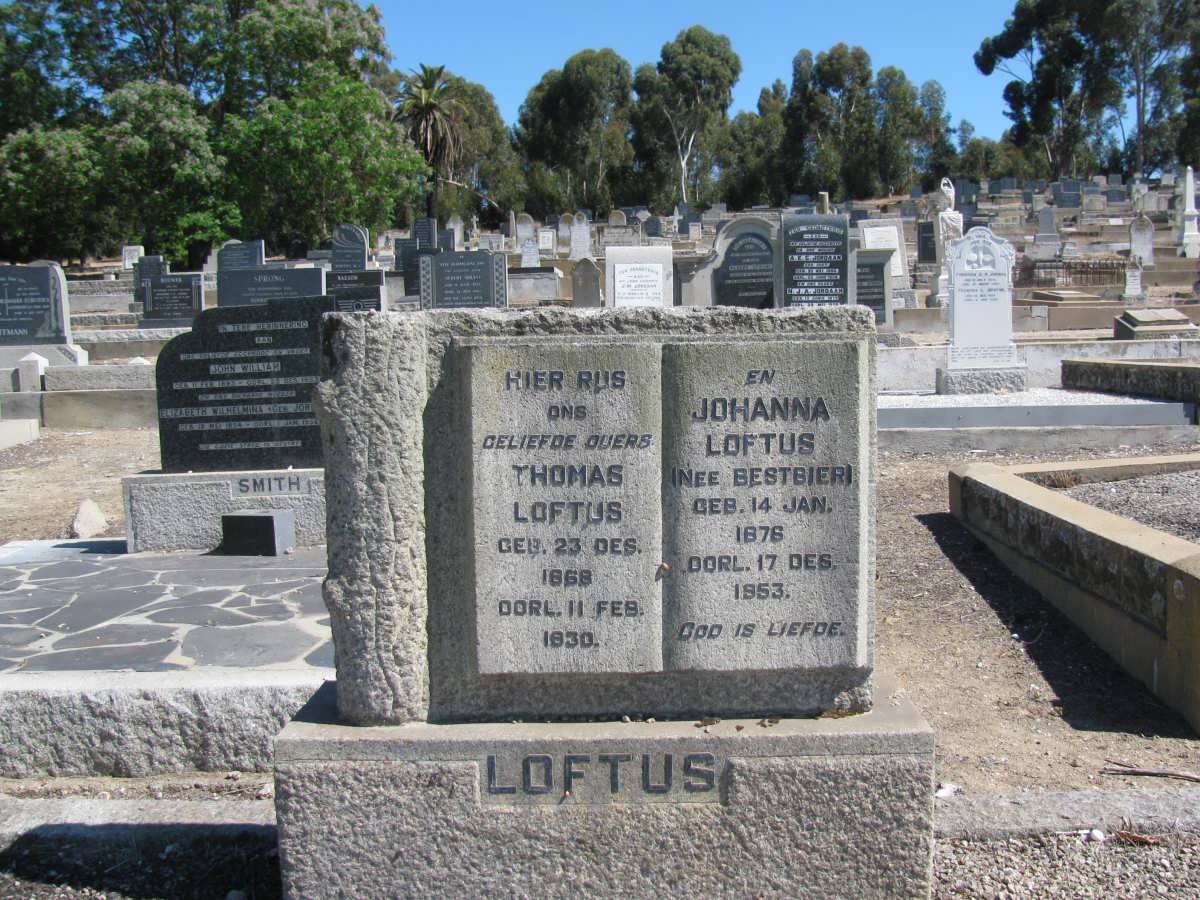 LOFTUS Thomas 1868-1930 &amp; Johanna BESTBIER 1876-1953