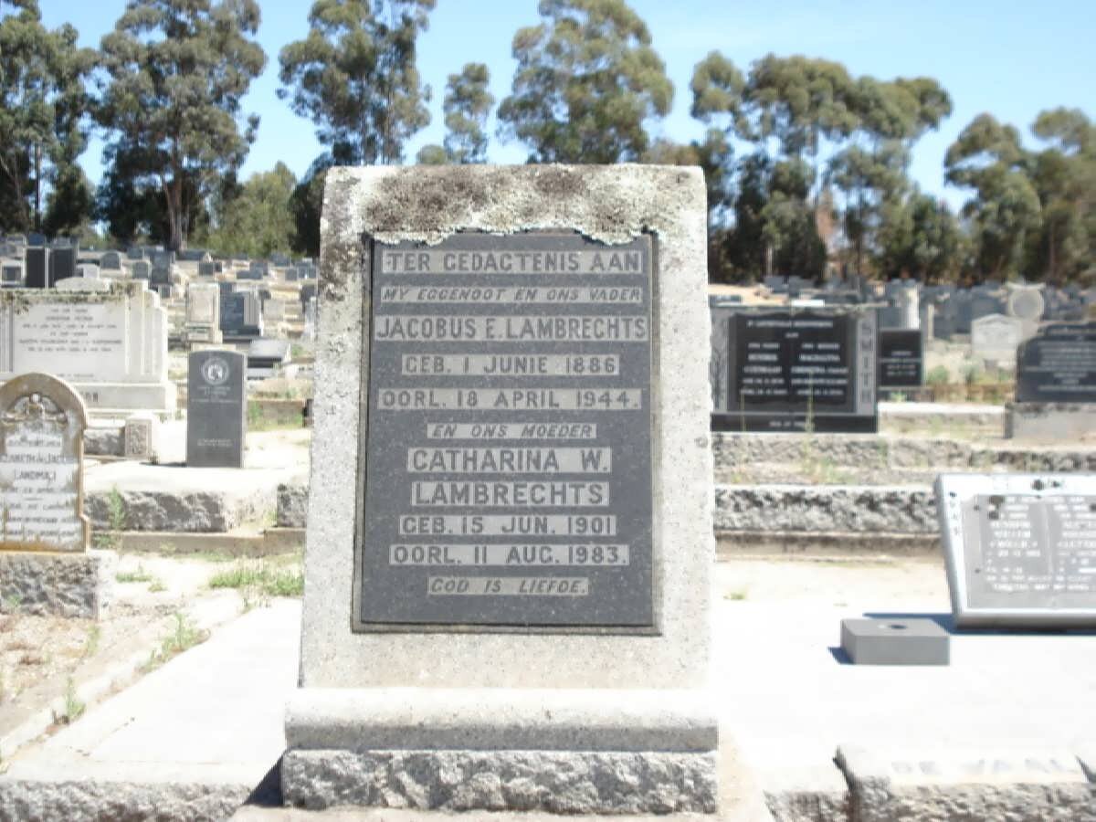 LAMBRECHTS Jacobus E. 1886-1944 &amp; Catharina W. 1901-1983