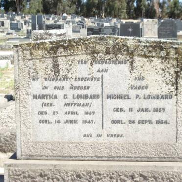 LOMBARD Michiel P. 1857-1954 &amp; Martha C. HOFFMAN 1867-1947