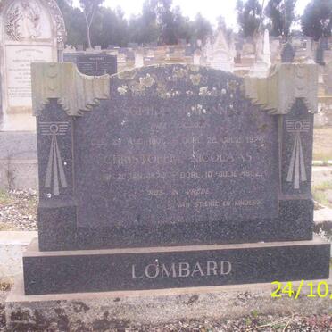 LOMBAARD Nicolaas 1874-1952 &amp; Sophia Johanna BASSON 18??-1924?