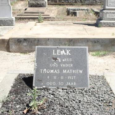 LEAK Thomas Mathew -1927