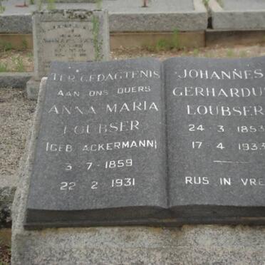 LOUBSER Johannes Gerhardus 1853-1933 &amp; Anna Maria ACKERMANN 1859-1931