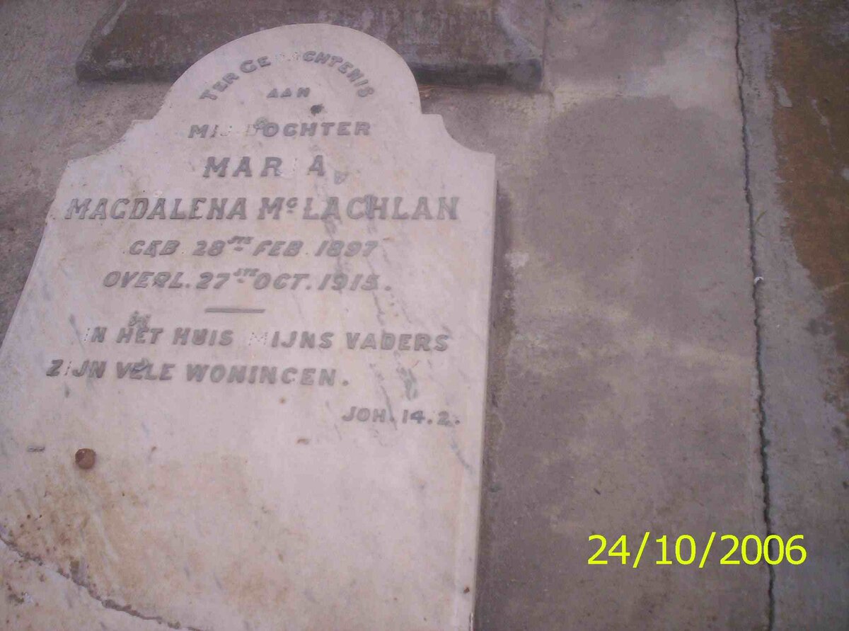 MCLACHLAN Maria Magdalena 1897-1915