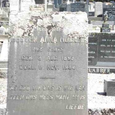 MULLER  Hester Anna nee SMUTS 1898-1944