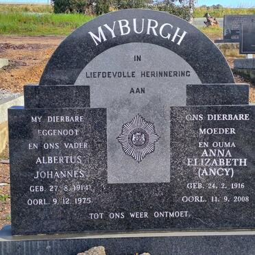 MYBURGH Albertus Johannes 1914-1975 &amp; Anna Elizabeth 1916-2008