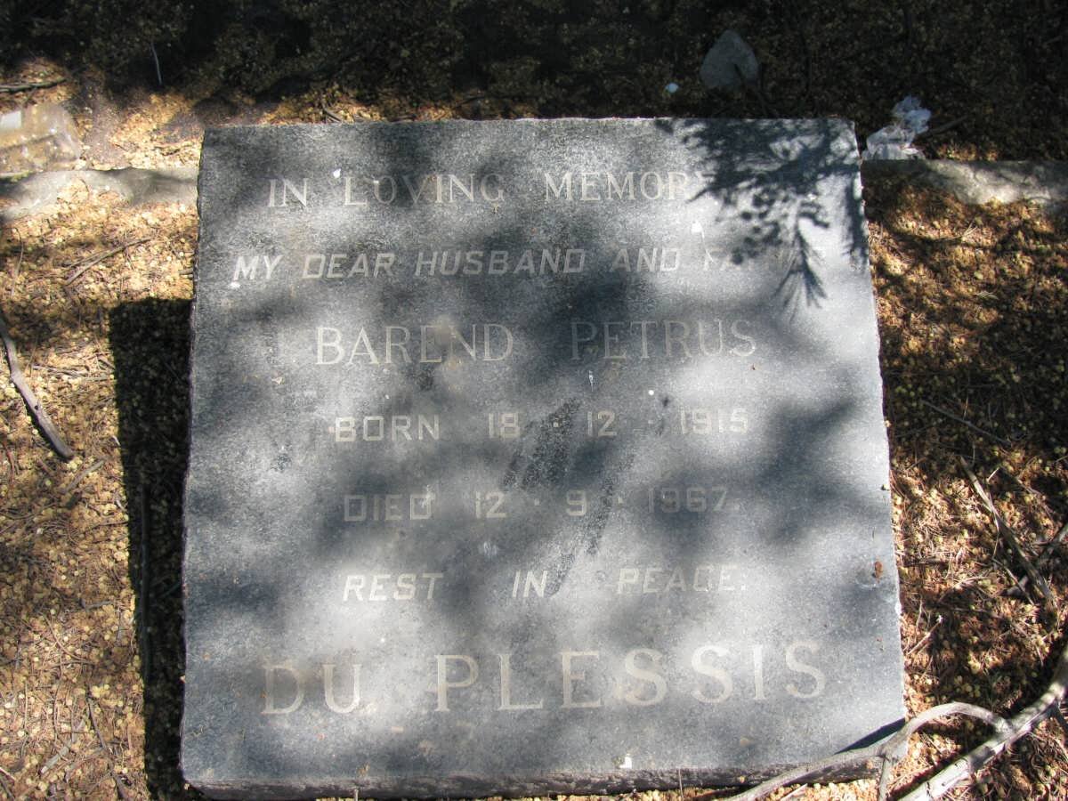 PLESSIS Barend Petrus, du 1915-1967