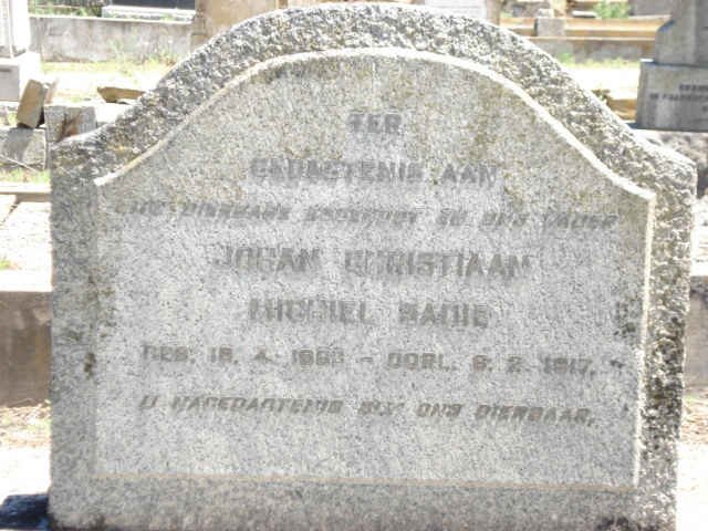 SADIE Johan Christiaan Michiel 1863-1917