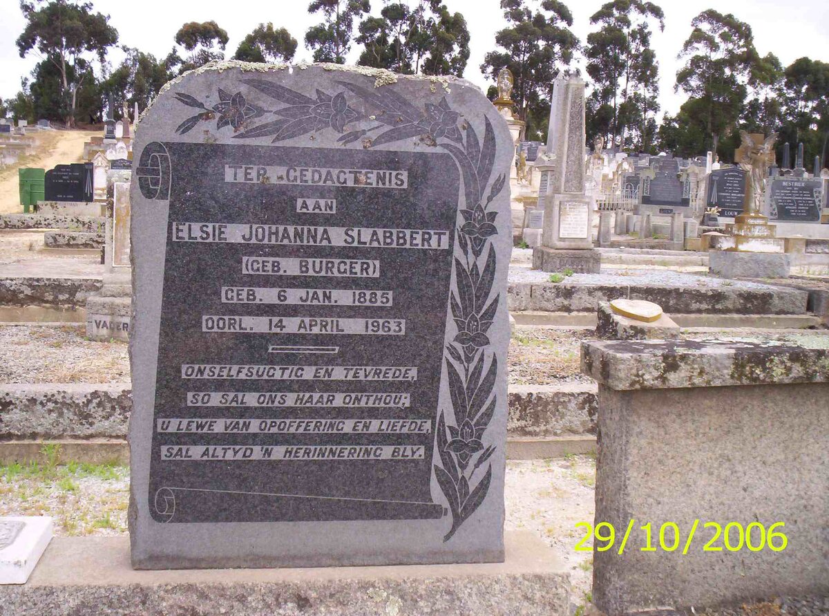 SLABBERT Elsie Johanna nee BURGER 1885-1963