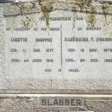 SLABBER Martin 1877-1941 &amp; Barendina F. 1879-1962