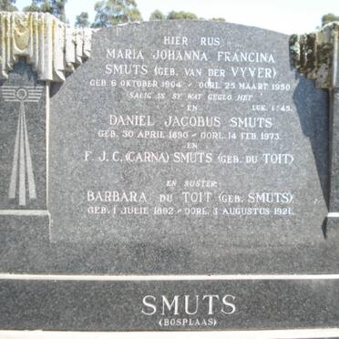 SMUTS :: VAN DER VYVER :: DU TOIT