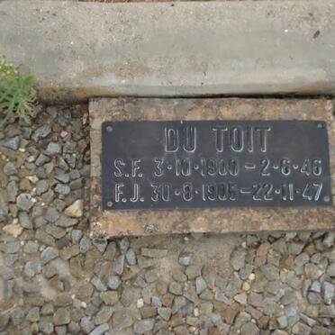 TOIT S.F., du 1900-1946 &amp; F.J. 1905-1947