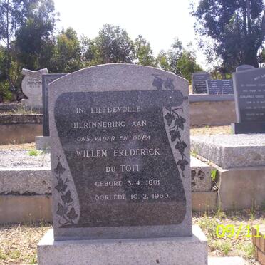 TOIT Willem Frederick, du 1881-1960