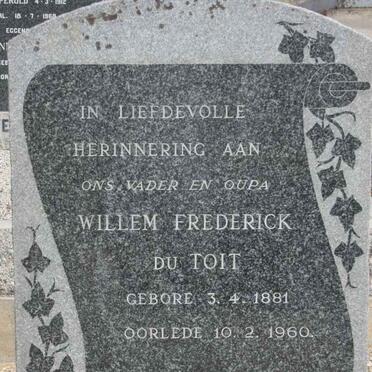 TOIT Willem Frederick, du 1881-1960