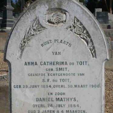 TOIT Anna Catherina, du nee SMIT 1854-1900 :: DU TOIT Daniel Mathys 1882-1884