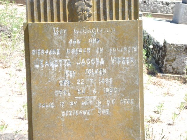 VISSER Jeanetta Jacoba nee TOLKEN 1895-19?0