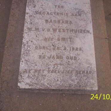 WESTHUIZEN Barbara M.M., v.d. neé SMIT -1922