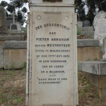 WESTHUIZEN Pieter Abraham, van der -1897