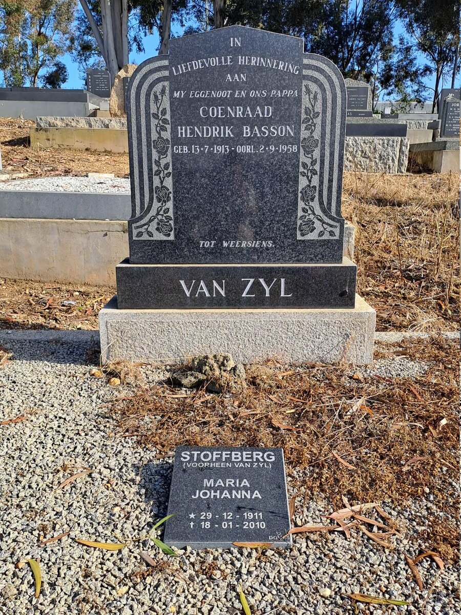 ZYL Coenraad Hendrik Basson, van 1913-1958 :: STOFFBERG voorheen VAN ZYL Maria Johanna 1911-2010