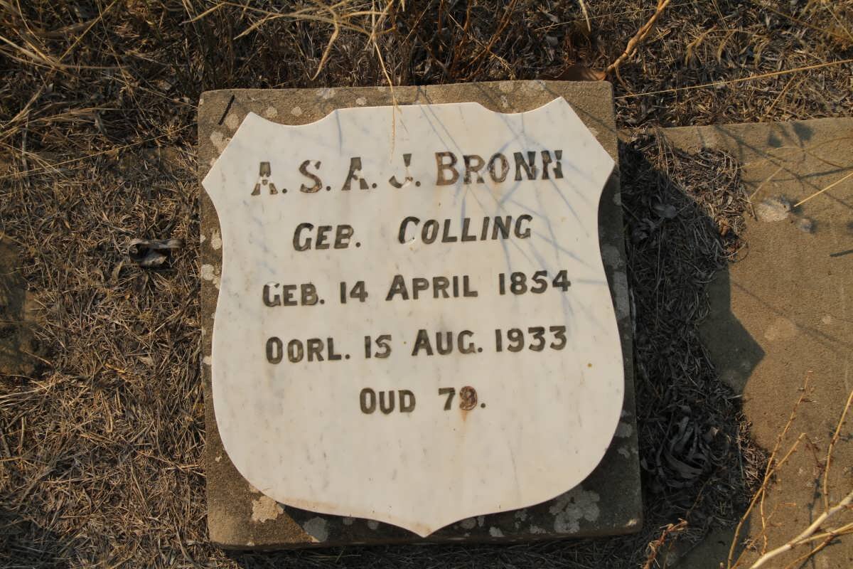 BRONN A.S.A.J. nee COLLING 1854-1933