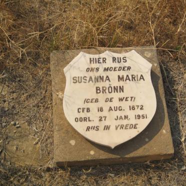 BRÖNN Susanna Maria nee DE WET 1872-1951