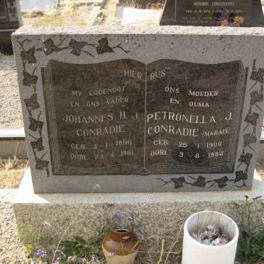 CONRADIE Johannes H.J. 1896-1961 &amp; Petronella J. MARAIS 1900-1983