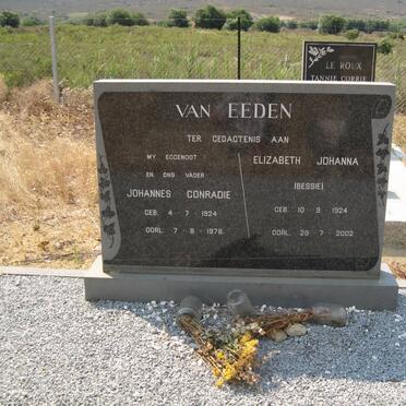 EEDEN Johannes Conradie, van 1924-1978 &amp; Elizabeth Johanna 1924-2002