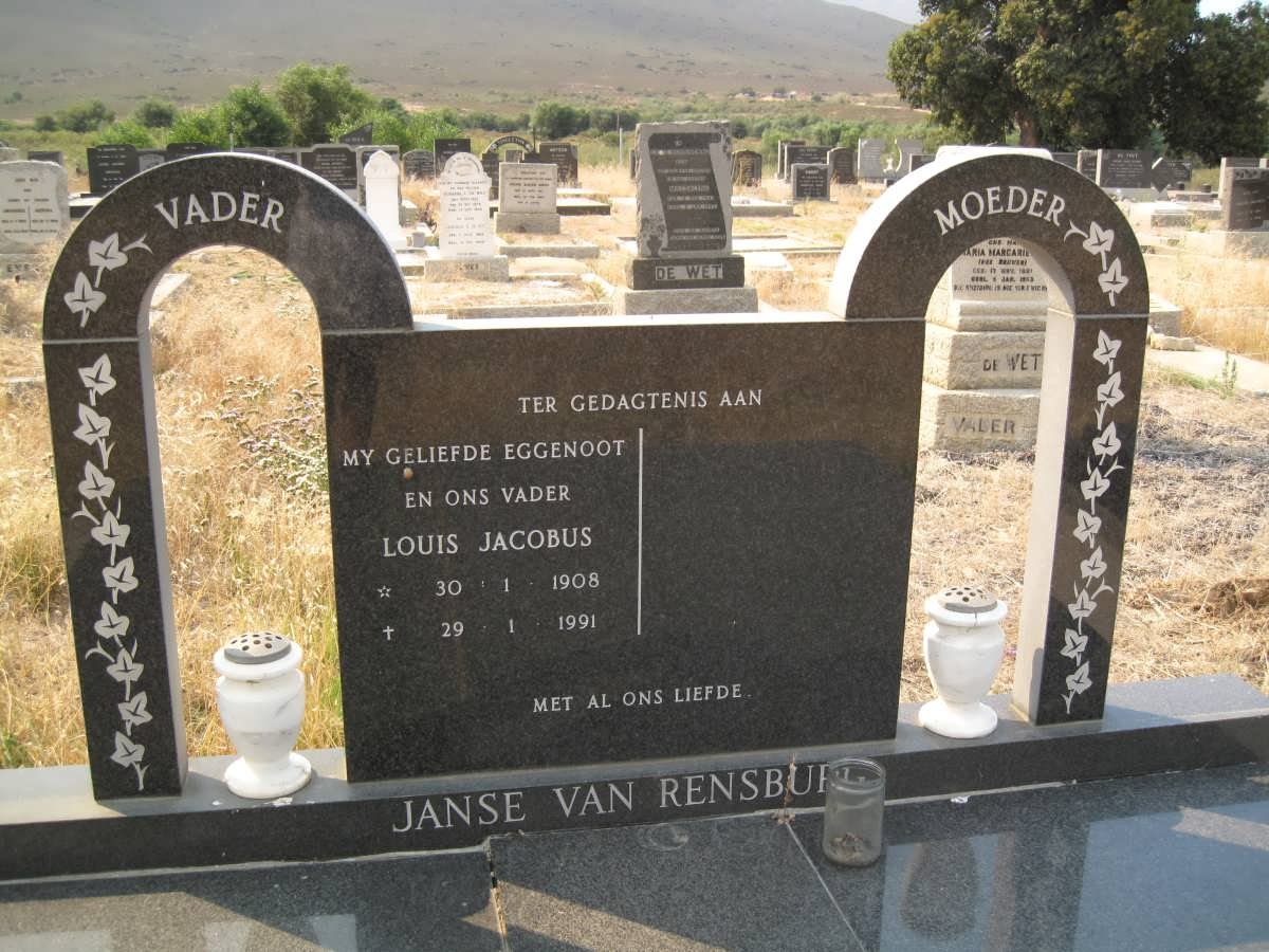 RENSBURG Louis Jacobus, Janse van 1908-1991