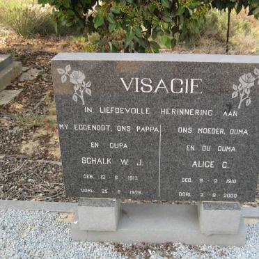 VISAGIE Schalk W.J. 1913-1976 &amp; Alice G. 1910-2000