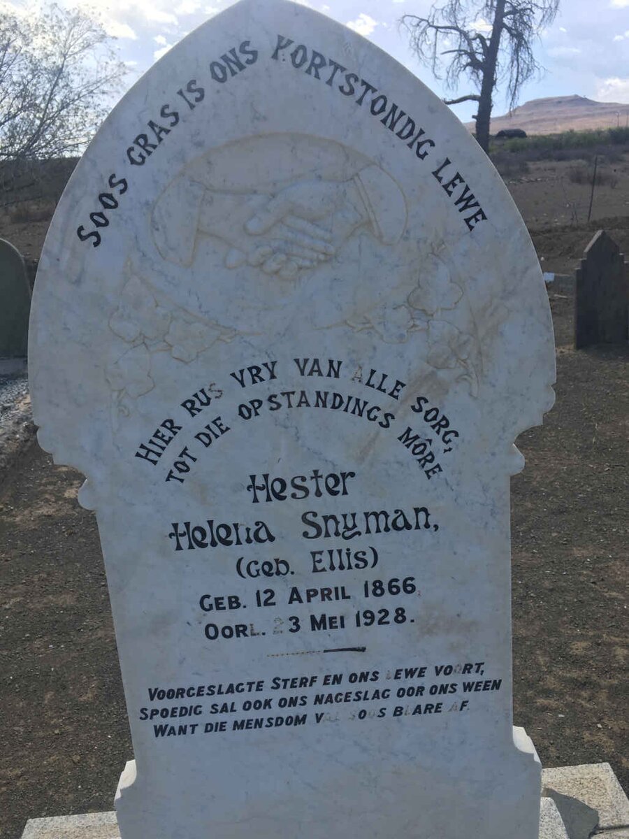 SNYMAN Hester Helena nee ELLIS 1866-1928