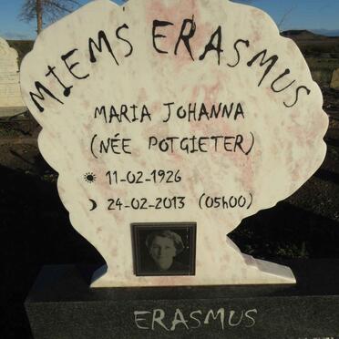 ERASMUS Maria Johanna nee POTGIETER 1926-2013