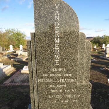 MERWE Barend Vorster, van der -1972 & Petronella Francina GOUWS -1957