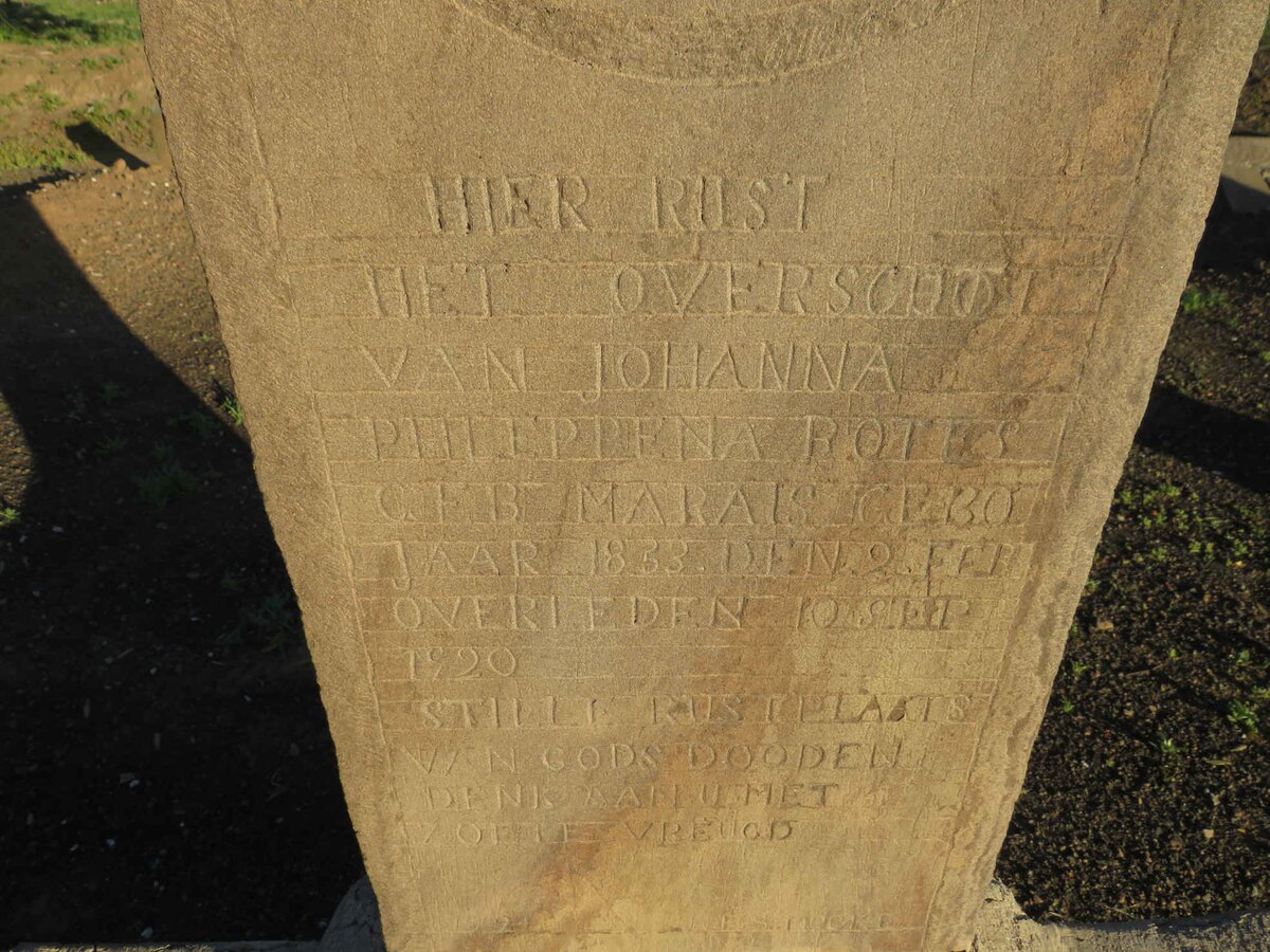 BOTES Johanna Phileppena nee MARAIS 1833-1920