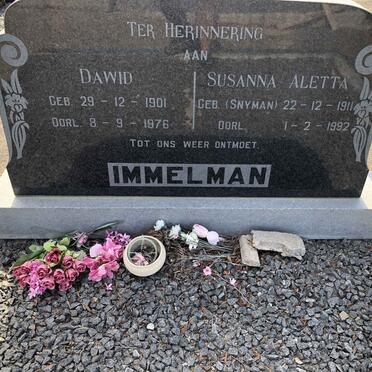 IMMELMAN Dawid 1901-1976 &amp; Susanna Aletta ANYMAN 1911-1992
