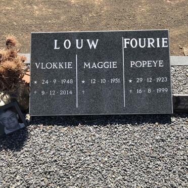 FOURIE Popeye 1923-1999 :: LOUW Vlokkie 1948-2014 &amp; Maggie 1951-