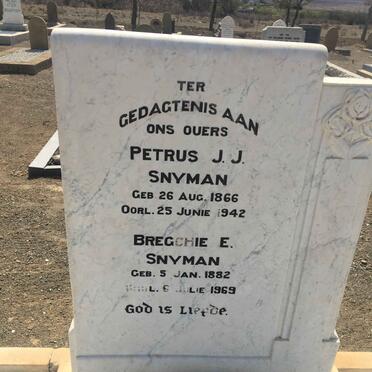 SNYMAN Petrus J.J. 1866-1942 &amp; Bregchie E. 1882-1969