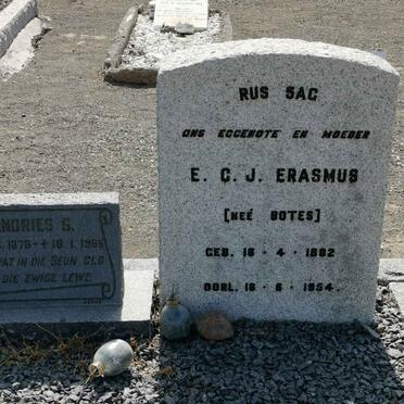 ERASMUS Andries S. 1876-1966 &amp; E.C.J. BOTES 1882-1954 _2