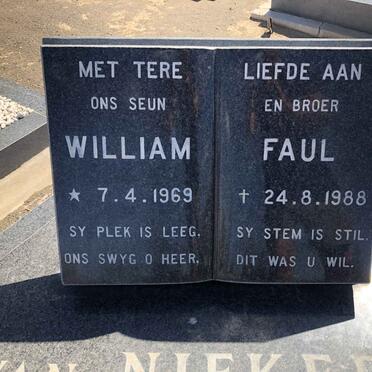 NIEKERK William Faul, van 1969-1988 _2