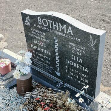 BOTHMA Jacob Johannes 1932-2008 &amp; Ella Doretia 1935-2010