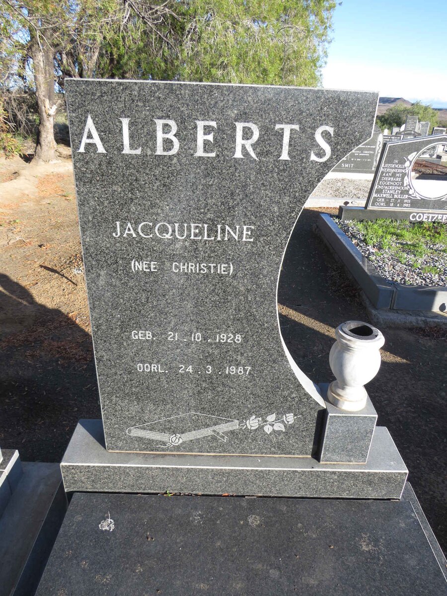 ALBERTS Jacqueline nee CHRISTIE 1928-1987