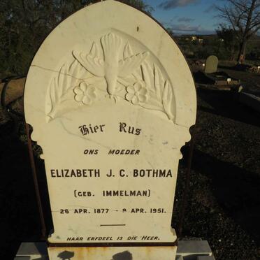 BOTHMA Elizabeth J.C. nee IMMELMAN 1877-1951