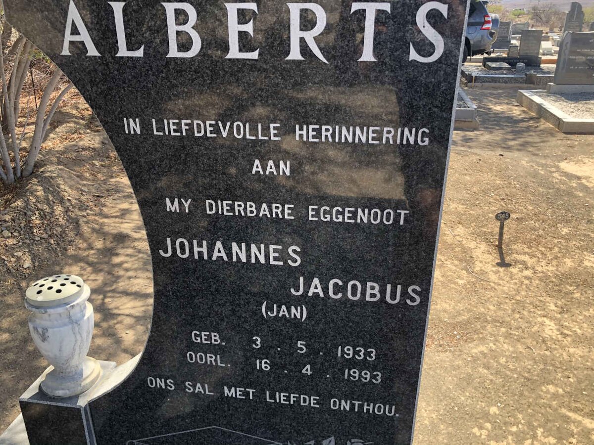 ALBERTS Johannes Jacobus 1933-1993