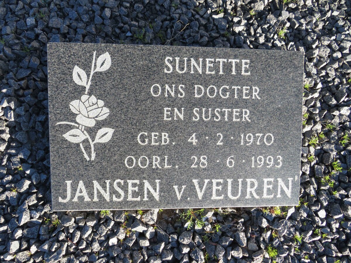 VEUREN Sunette, Jansen v. 1970-1993