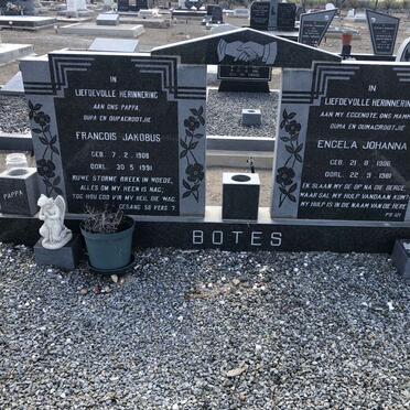 BOTES Francois Jakobus 1908-1991 &amp; Engela Johanna 1906-1981