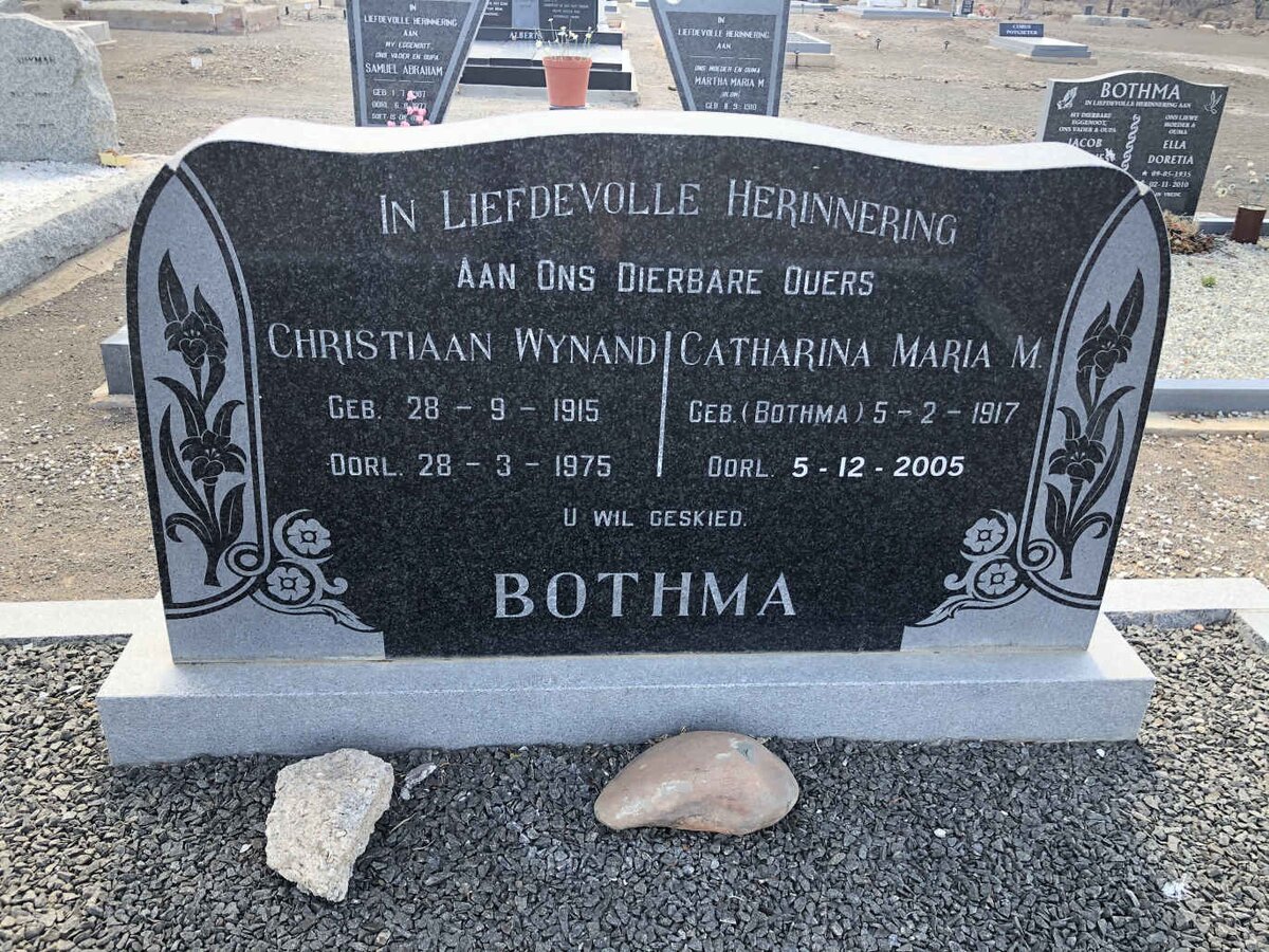 BOTHMA Christiaan Wynand 1915-1975 &amp; Catharina Maria M. BOTHMA 1917-2005