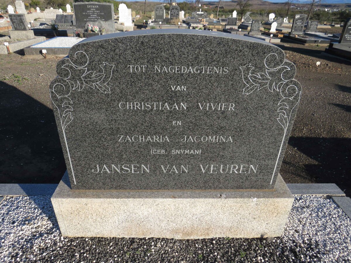 VEUREN Christiaan Vivier, Jansen van & Zacharia Jacomina SNYMAN