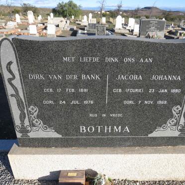 BOTHMA Dirk van der Bank 1891-1976 & Jacoba Johanna FOURIE 1890-1969 :: BOTHMA Coenraad Adolph 1936-2009 _1