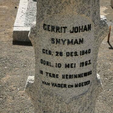 SNYMAN Gerrit Johan 1940-1963